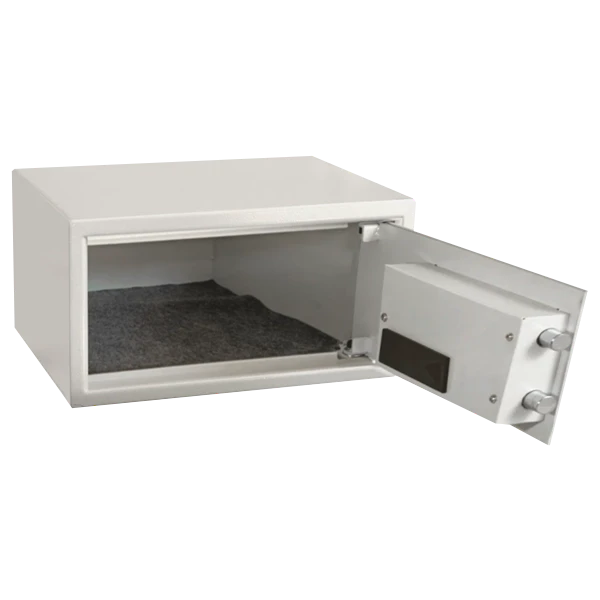 Cofre Digital TCL 430 HBE, aberto, mostrando o interior